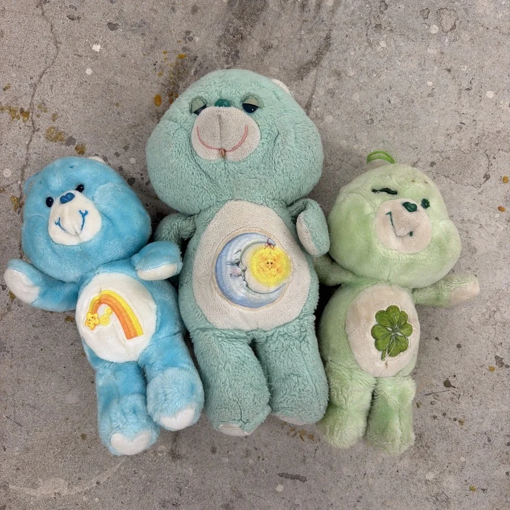3 Vintage 1983 Kenner Care Bears Bedtime and Grumpy Bears Pre-Owned